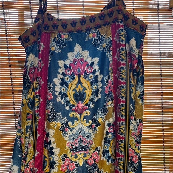 NWOT Anthropologie Blue and Purple Pattern Velvet Dress - Picture 4 of 4
